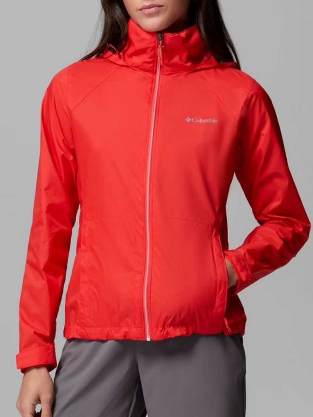 Columbia Switchback II Hot Coral Women's L Packable Rain Jacket Gorpcore Hiking